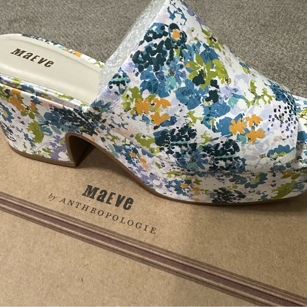 Anthropologie Maeve Platform heels floral blocked heel size 37 - Picture 11 of 11